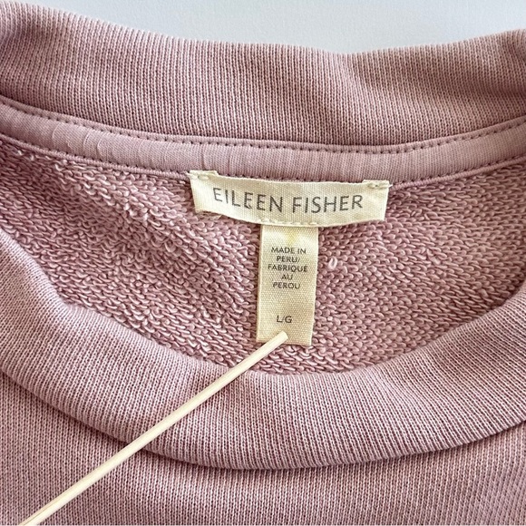 Eileen Fisher Organic Cotton French Terry Cap Sleeve Top in Light Plum | L | GUC - Picture 9 of 13